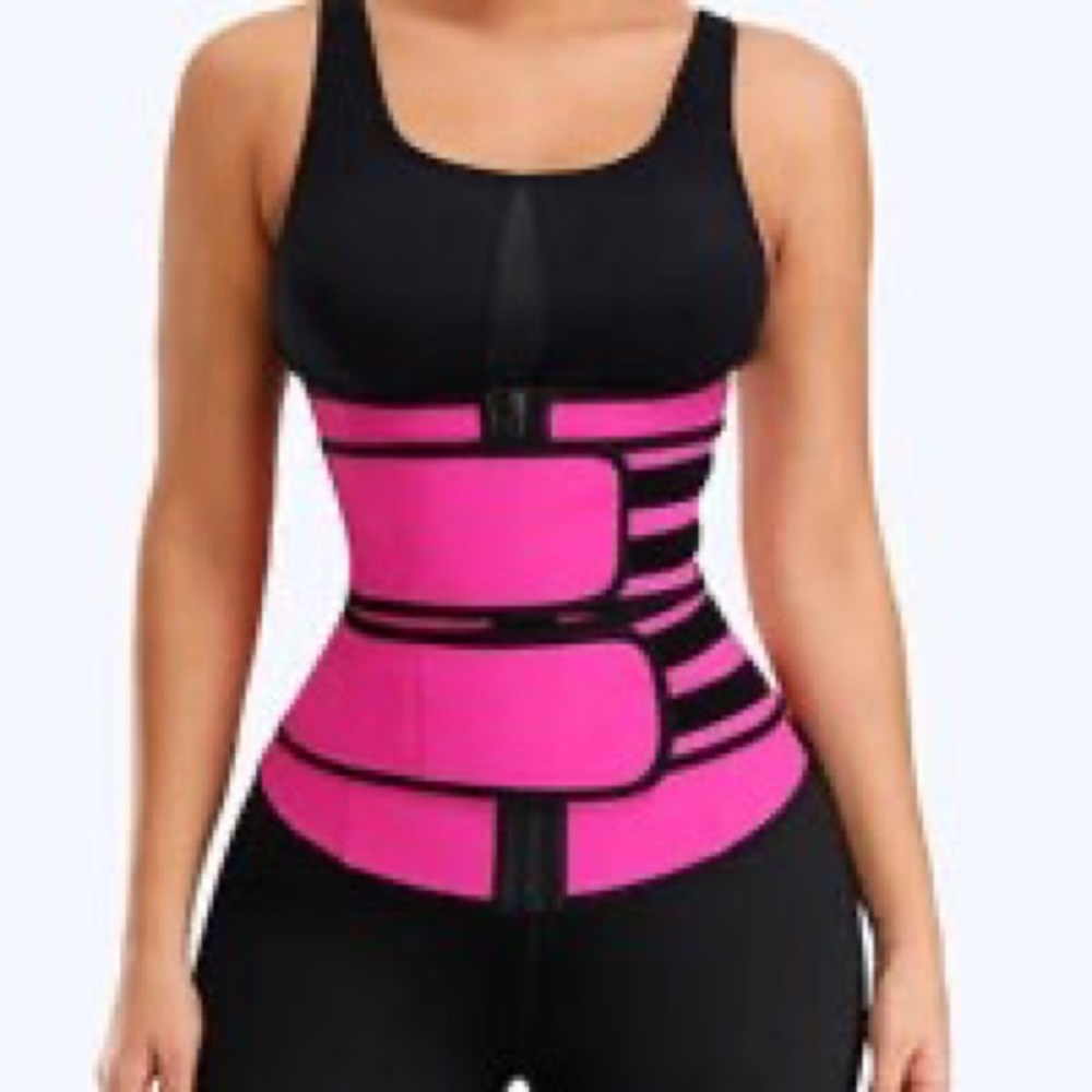 Pink Neoprene Double Strap Sweat Belt. Generic Brand.